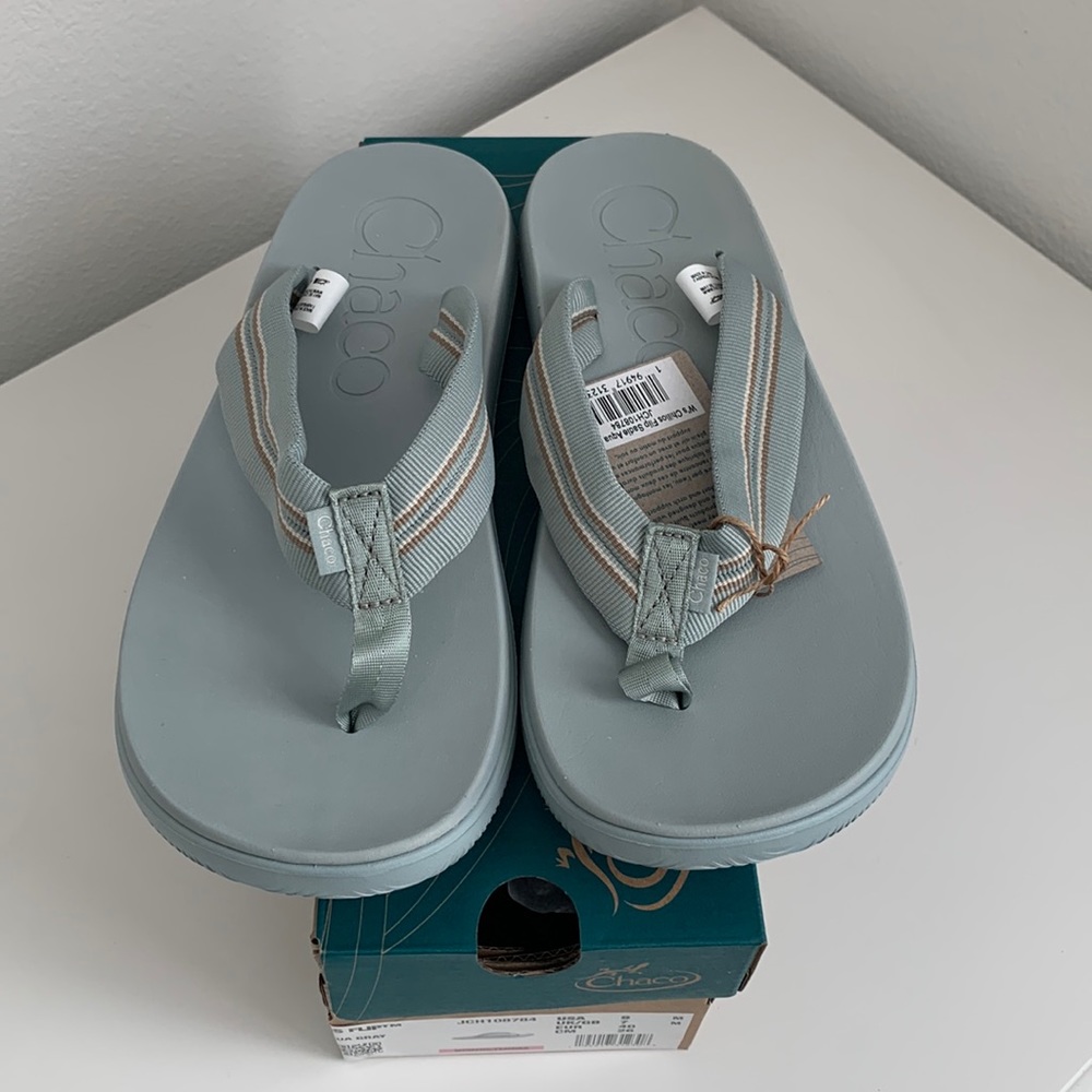 Chaco Chillos flip flop Sadie aqua gray